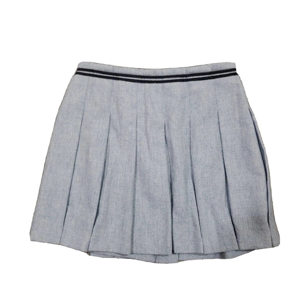 Children Zf Girl's Light Blue Wool Blend Pleated Skirt Size 10 Spain